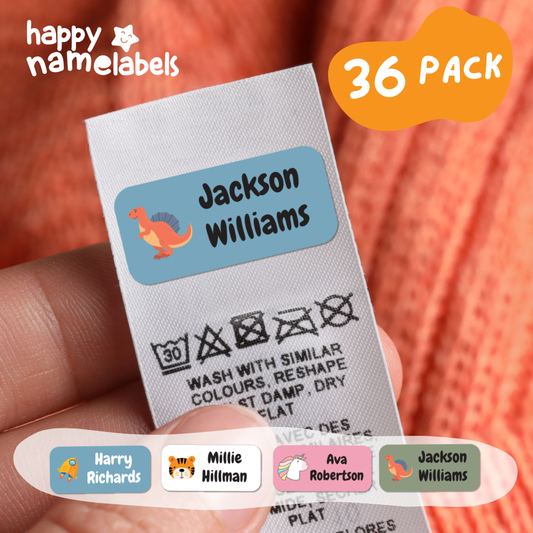 custom name label tags stickers for kids clothes washable UK